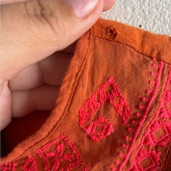 Anthropologie Rica Embroidered Top Orange XS - Picture 14 of 14